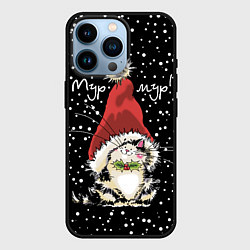 Чехол для iPhone 14 Pro Мур-мур! Котенок в красной шапке, цвет: 3D-черный