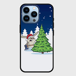 Чехол для iPhone 14 Pro Злой кролик и ёлка - 2023, цвет: 3D-черный