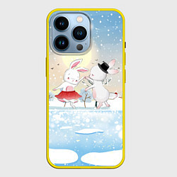 Чехол для iPhone 14 Pro Новогодний танец, цвет: 3D-желтый
