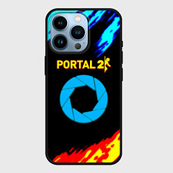 Чехол для iPhone 14 Pro Portal лёд и пламя, цвет: 3D-черный