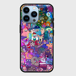 Чехол для iPhone 14 Pro Новогодний виммельбух, цвет: 3D-черный
