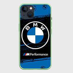 Чехол для iPhone 14 BMW БМВ, цвет: 3D-салатовый