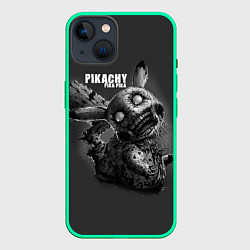 Чехол для iPhone 14 Pikachu Pika Pika, цвет: 3D-мятный