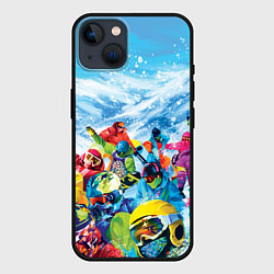 Чехол для iPhone 14 Палитра сноуборд, цвет: 3D-черный