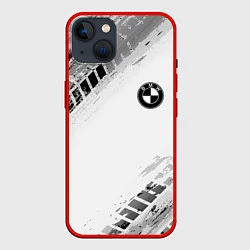Чехол для iPhone 14 BMW ПРОТЕКТОР ШИН, цвет: 3D-красный