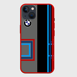 Чехол для iPhone 14 Автомобиль BMW БМВ, цвет: 3D-красный