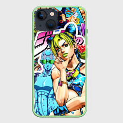 Чехол для iPhone 14 JoJos Bizarre Adventure - Джолин Кудзё, цвет: 3D-салатовый