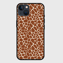 Чехол для iPhone 14 Шкура Жирафа - Giraffe, цвет: 3D-черный