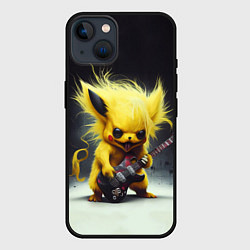 Чехол для iPhone 14 Rocker Pikachu, цвет: 3D-черный