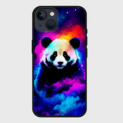 Чехол для iPhone 14 Панда и краски, цвет: 3D-черный