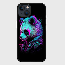 Чехол для iPhone 14 Панда киберпанк, цвет: 3D-черный
