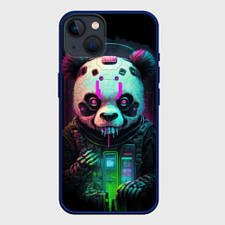 Чехол для iPhone 14 Панда киберпанк, цвет: 3D-тёмно-синий