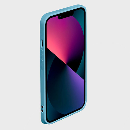 Чехол iPhone 14 Космический голубой пейзаж / 3D-Голубой – фото 2