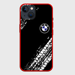 Чехол для iPhone 14 BMW : автомобильные текстуры шин, цвет: 3D-красный