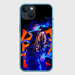 Чехол для iPhone 14 Маг Мэгуми Фусигуро - Магическая битва, цвет: 3D-голубой
