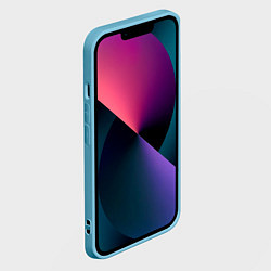 Чехол для iPhone 14 Панда на черном фоне, цвет: 3D-голубой — фото 2