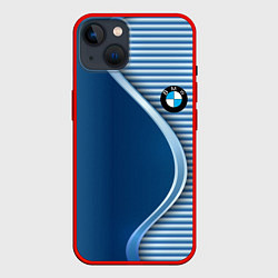 Чехол для iPhone 14 BMW текстура, цвет: 3D-красный