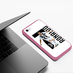 Чехол iPhone 6/6S Plus матовый Ronaldo the best цвета 3D-малиновый — фото 2