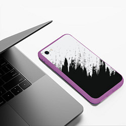 Чехол iPhone 6/6S Plus матовый Черно-белый разрыв, цвет: 3D-фиолетовый — фото 2