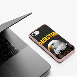 Чехол iPhone 7/8 матовый Dagestan Eagle, цвет: 3D-светло-розовый — фото 2