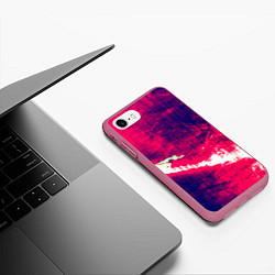 Чехол iPhone 7/8 матовый Брызги красок, цвет: 3D-малиновый — фото 2