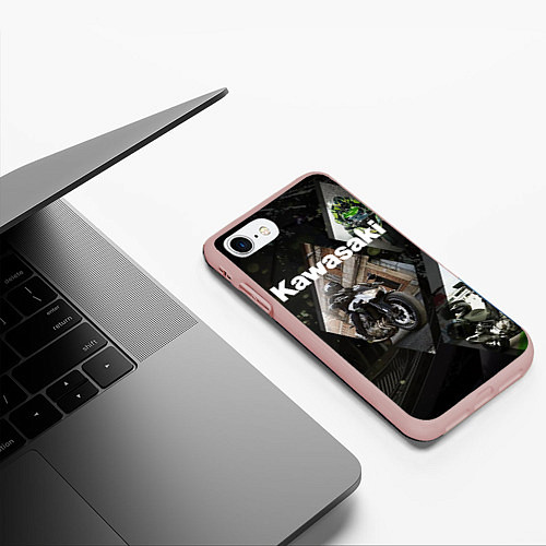 Чехол iPhone 7/8 матовый Kawasaky / 3D-Светло-розовый – фото 3