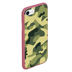 Чехол iPhone 7/8 матовый Камуфляж: зеленый/хаки, цвет: 3D-малиновый — фото 2