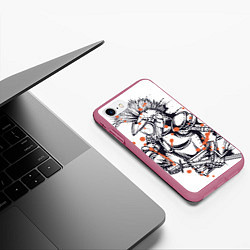 Чехол iPhone 7/8 матовый Панк в доспехах, цвет: 3D-малиновый — фото 2