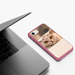 Чехол iPhone 7/8 матовый Британец 7, цвет: 3D-малиновый — фото 2