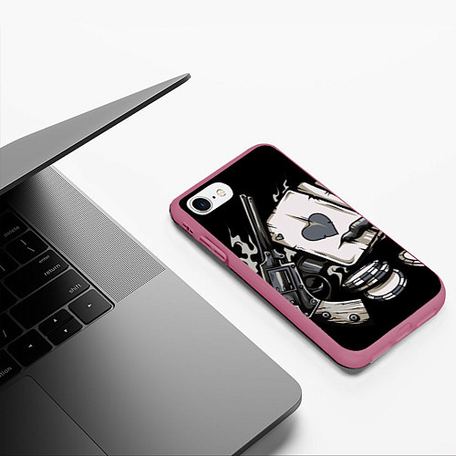 Чехол iPhone 7/8 матовый Смертельная игра / 3D-Малиновый – фото 3