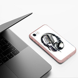 Чехол iPhone 7/8 матовый Диджей, цвет: 3D-светло-розовый — фото 2