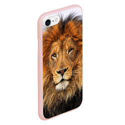 Чехол iPhone 7/8 матовый Красавец лев, цвет: 3D-светло-розовый — фото 2
