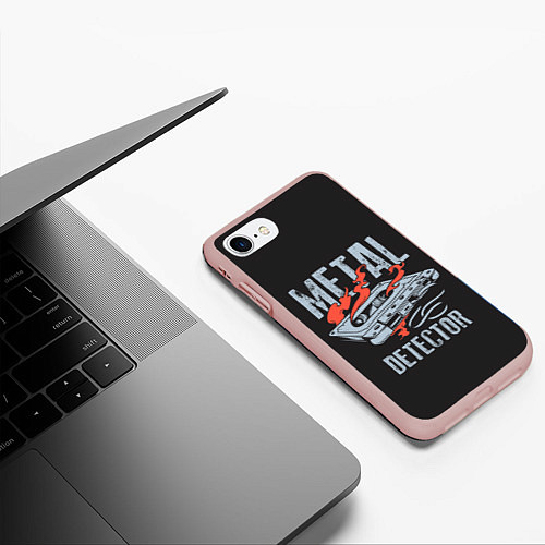 Чехол iPhone 7/8 матовый Metal Detector / 3D-Светло-розовый – фото 3