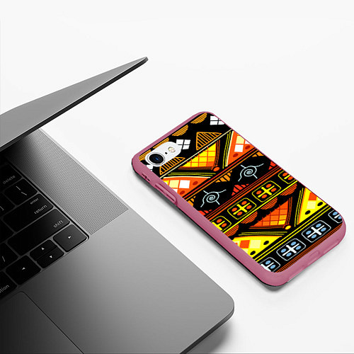 Чехол iPhone 7/8 матовый Element ethnic / 3D-Малиновый – фото 3