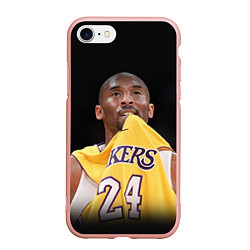 Чехол iPhone 7/8 матовый Kobe Bryant, цвет: 3D-светло-розовый