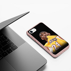 Чехол iPhone 7/8 матовый Kobe Bryant, цвет: 3D-светло-розовый — фото 2