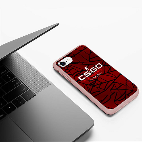 Чехол iPhone 7/8 матовый Cs:go - Crimson Web Style Factory New Кровавая пау / 3D-Светло-розовый – фото 3