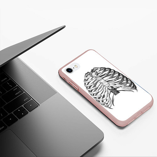 Чехол iPhone 7/8 матовый Ребра / 3D-Светло-розовый – фото 3