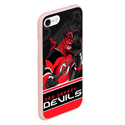 Чехол iPhone 7/8 матовый New Jersey Devils, цвет: 3D-светло-розовый — фото 2