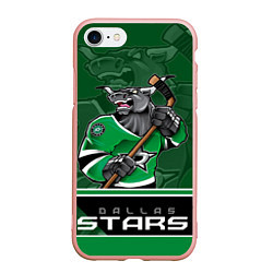 Чехол iPhone 7/8 матовый Dallas Stars, цвет: 3D-светло-розовый