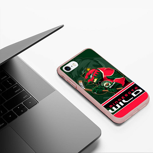 Чехол iPhone 7/8 матовый Minnesota Wild / 3D-Светло-розовый – фото 3