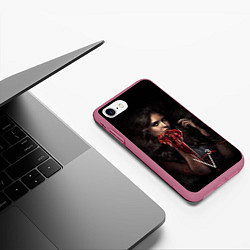 Чехол iPhone 7/8 матовый Elena Gilbert V3, цвет: 3D-малиновый — фото 2