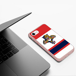 Чехол iPhone 7/8 матовый Florida Panthers, цвет: 3D-светло-розовый — фото 2