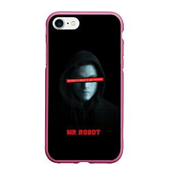 Чехол iPhone 7/8 матовый Mr Robot, цвет: 3D-малиновый