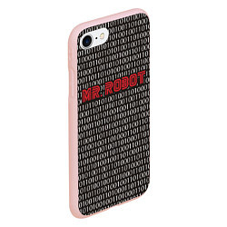 Чехол iPhone 7/8 матовый Mr. Robot: Binary code, цвет: 3D-светло-розовый — фото 2