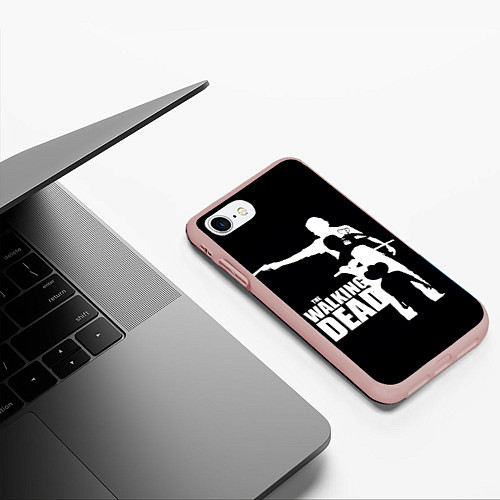 Чехол iPhone 7/8 матовый Walking Dead: Family / 3D-Светло-розовый – фото 3