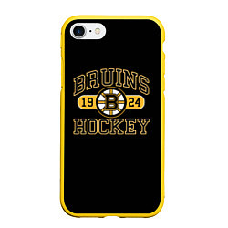 Чехол iPhone 7/8 матовый Boston Bruins: Est.1924, цвет: 3D-желтый