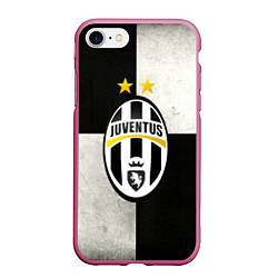 Чехол iPhone 7/8 матовый Juventus FC, цвет: 3D-малиновый