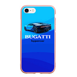 Чехол iPhone 7/8 матовый Bugatti hypercar, цвет: 3D-светло-розовый