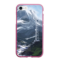 Чехол iPhone 7/8 матовый Горы Алтая, цвет: 3D-малиновый